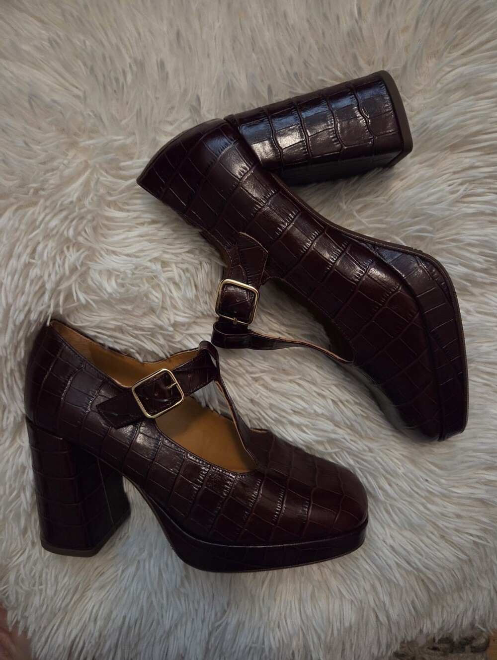 Sezane Monique Babies High Heel in Choco Croco size 39 - Picture 6 of 12
